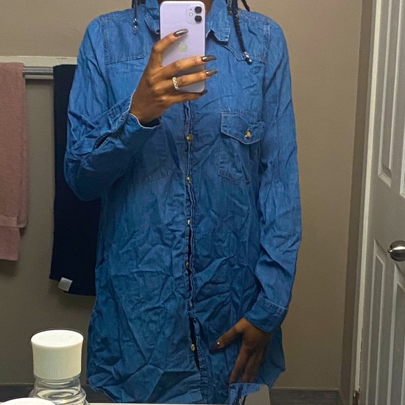 Denim dress with pockets - Picture 3 of 3